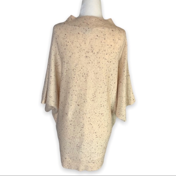 LOFT Outlet Women L Soft Cream Dolman Sleeve High Neck Pullover Sweater Speckled - Picture 2 of 8